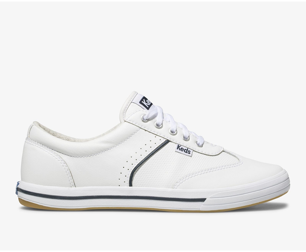 Keds Sneakers White - Courty Leather - Womens HOJTWP-083